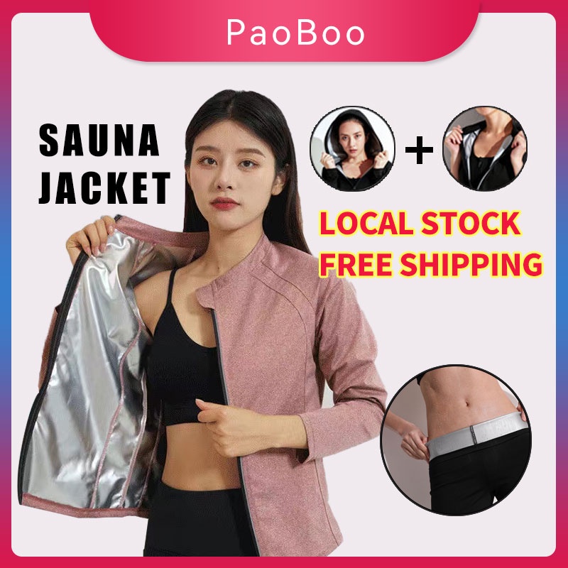 「PaoBoo」Women Sauna Suit Sauna Jacket Exercise Sweat Slimming Jogging