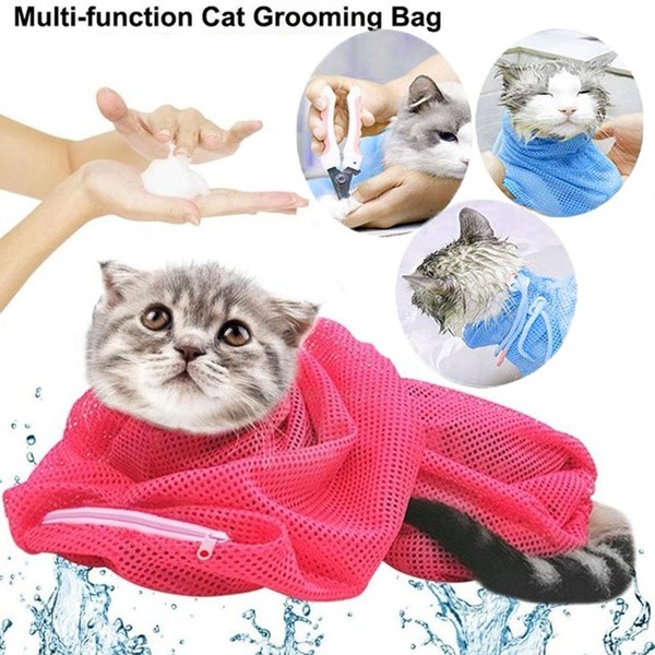 Cat grooming clearance mesh bag