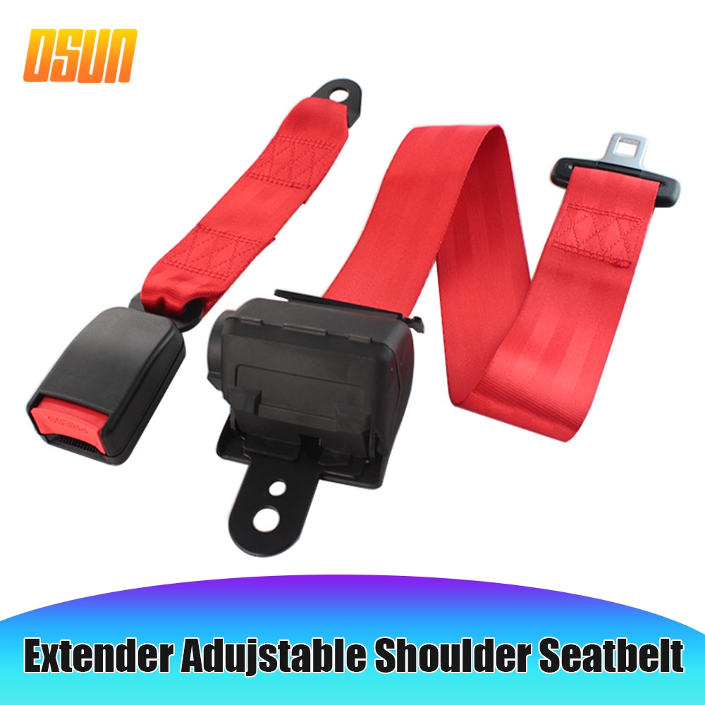 2 Point Universal Car Red Seat Belts Safety Belt Extender Extension