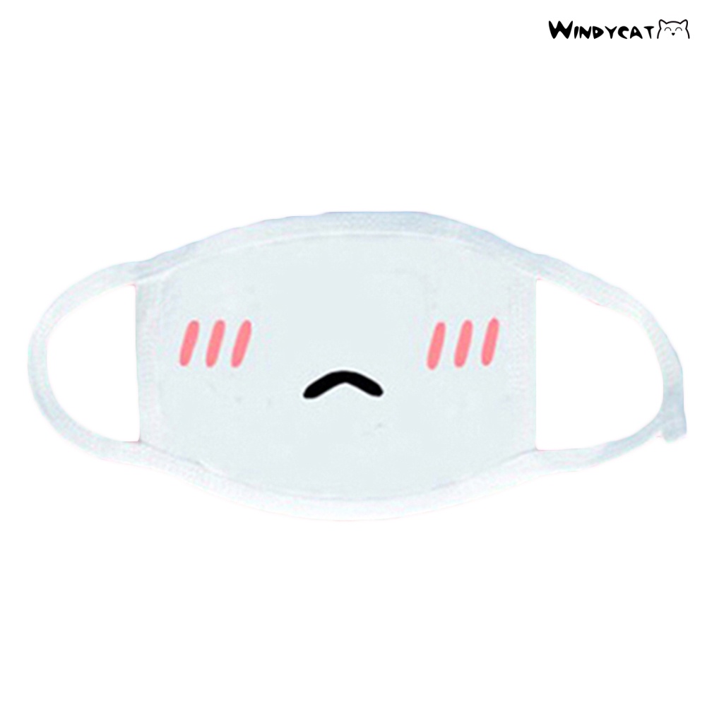 Wt White Anime Emoticon Mouth Muffle Kaomoji Anti Dust Cute Kawaii Lovely Face Mask Shopee 