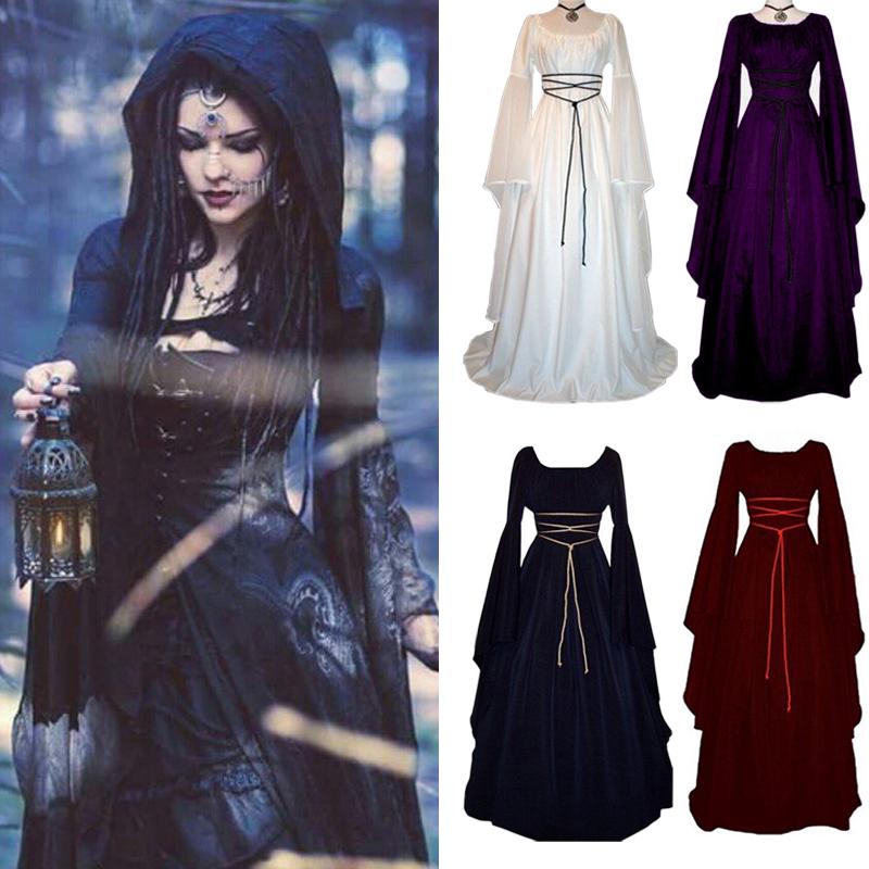  Medieval Dress for Women Plus Size Renaissance Dress Women  Fairy Victorian Dress for Women Medieval Renaissance Dress with Corset  Flare Sleeve Vintage Long Under Dress with Corset Coffee : Sports 