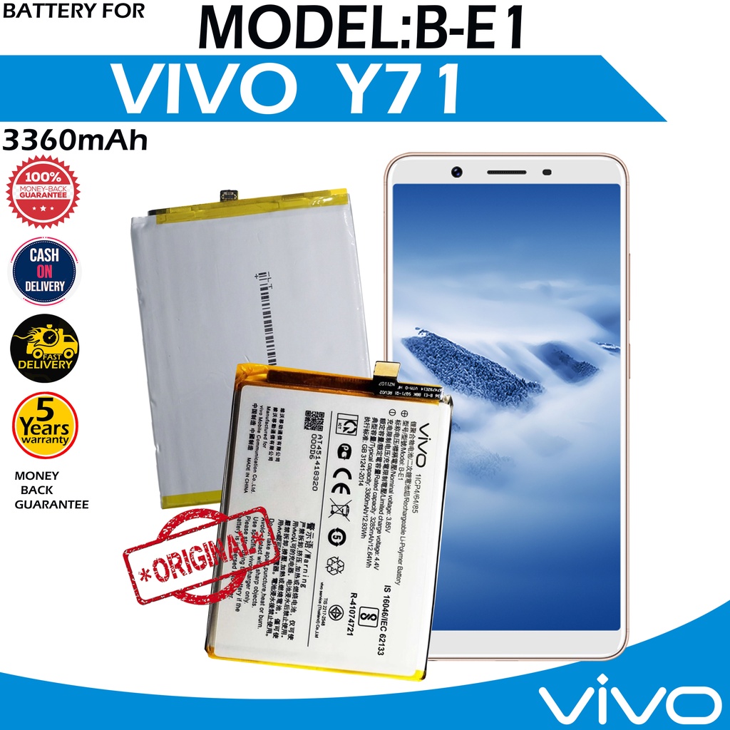 Vivo Y71 Battery Model B-E1 High Quality Capacity 3360mAh | Shopee ...