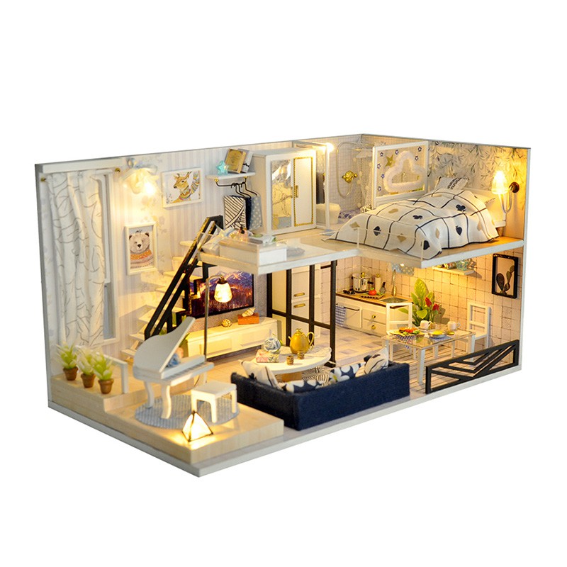 Miniature house with best sale lights