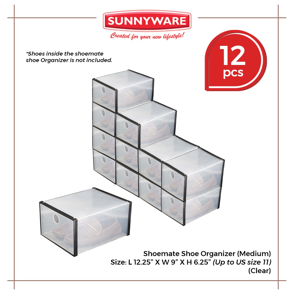 12 pcs Sunnyware 9759 M Shoemate Medium US size 11 shoe box shoe mate shoebox organizer Shopee Philippines