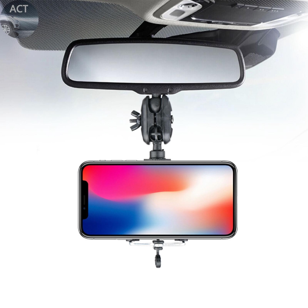 Adjustable Car Rear View Mirror Mobile Phone Mount Holder 360Degree