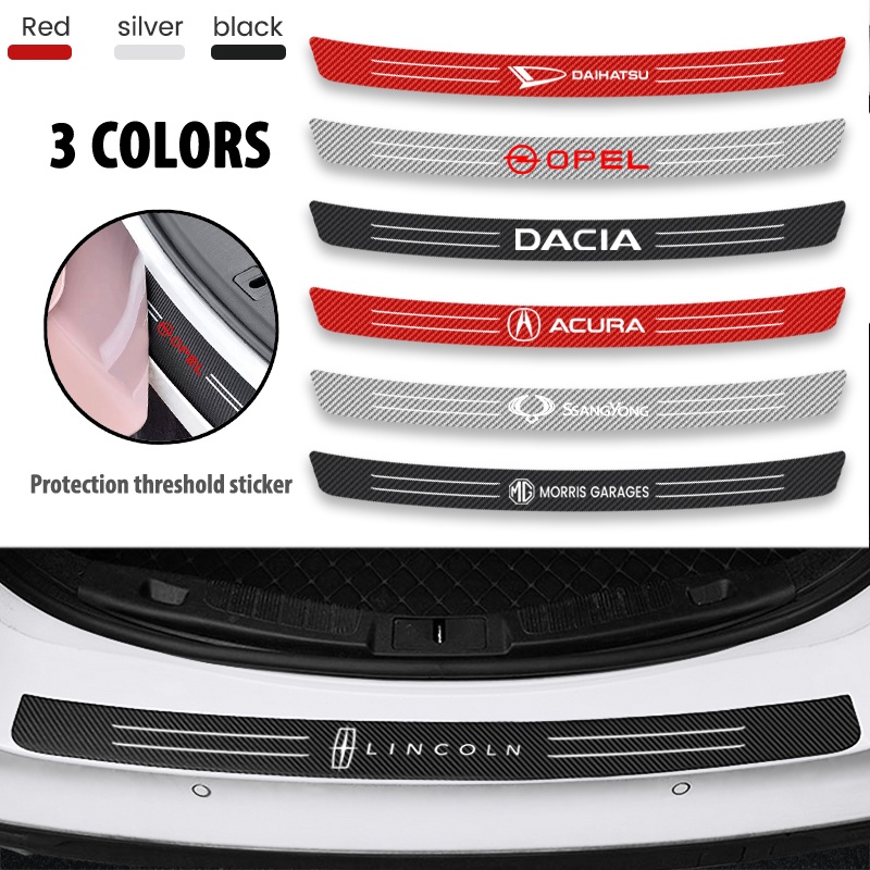 1Pcs Carbon Fiber Car Rear Bumper Trunk Trim Protection Stickers For ...