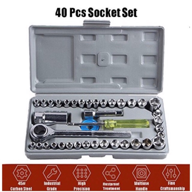 COD aiwa 40pcs combination Socket Wrench Set Shopee Philippines