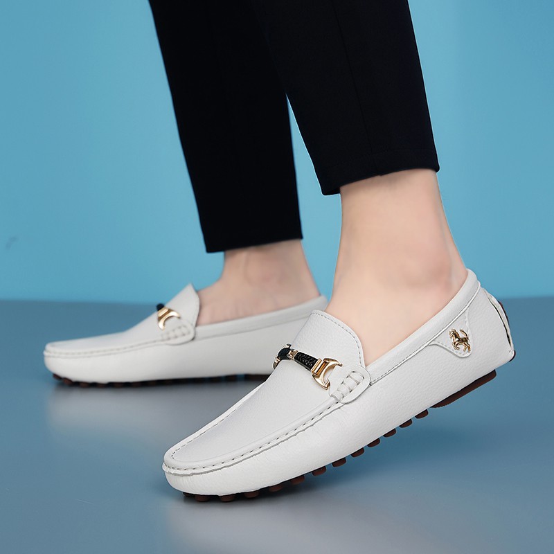 White on sale driving loafers