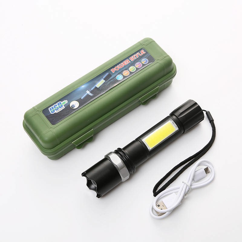 LED Zoomable Flashlight Rechargeable USB Charger | Shopee Philippines