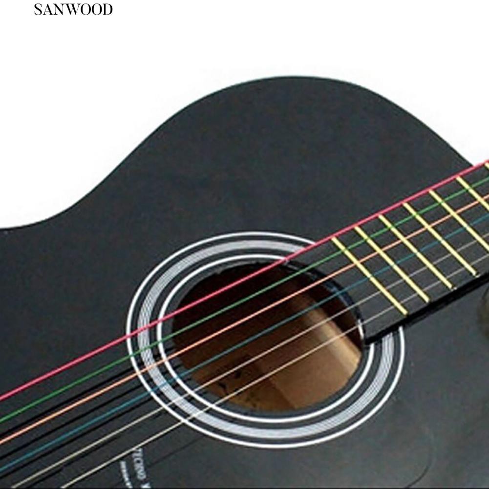 Perfect 1 Set 6Pcs Rainbow Colorful Color Steel Strings for