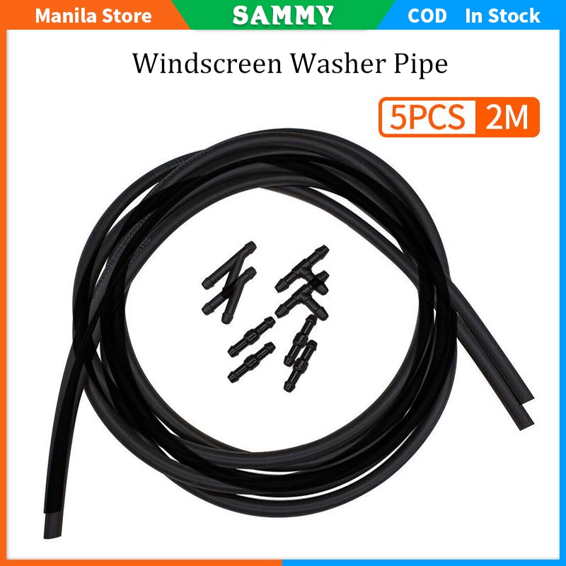 Windscreen Washer Pipe 5pcs 2m Front Windscreen Wiper Arm Washer Nozzle
