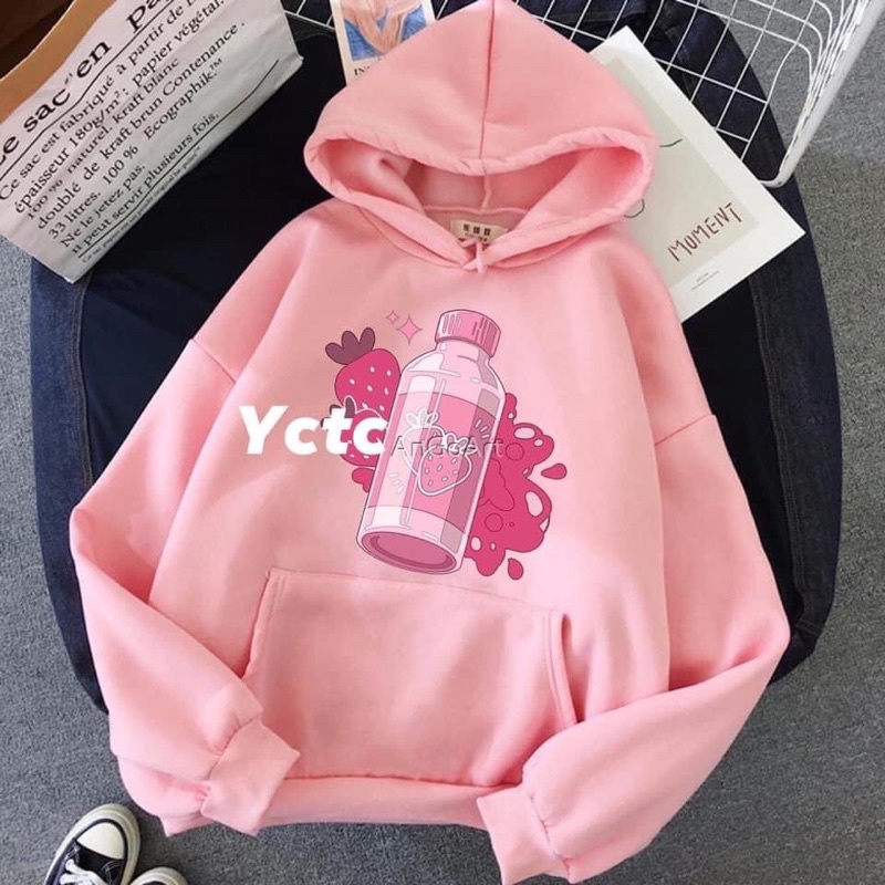 Korean pink hoodie best sale