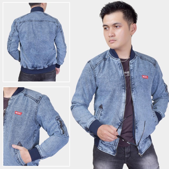 Men's JEANS JACKET Ripped LOGO LATEST MODEL ROCAFELLA LATEST MODEL MEN ...