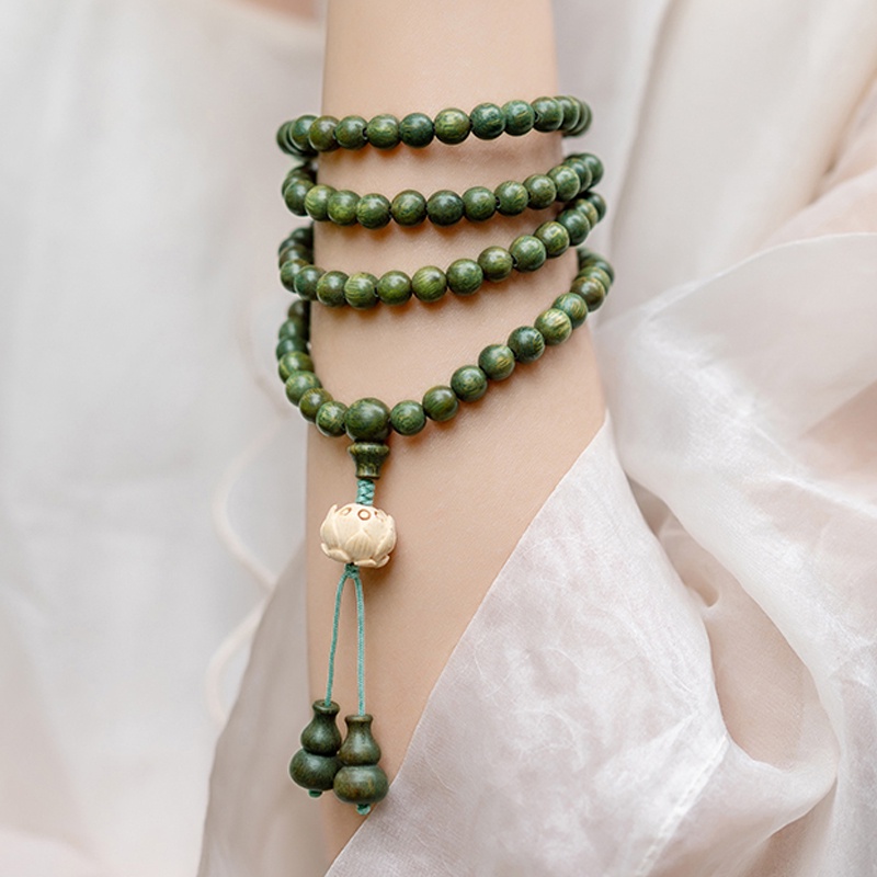 Potala Palace Green Sandalwood Bracelet Women'S Buddha Beads Rosary Plate Play Wooden Unpopular Bracelet Men Women main image 0