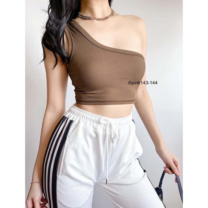 [THCB] Julie Knitted One Side Midrib Crop Top | Shopee Philippines