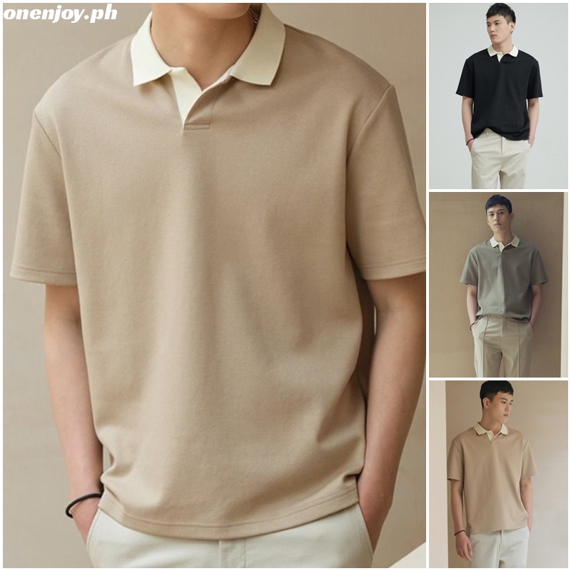 Mens khaki polo shirt hot sale