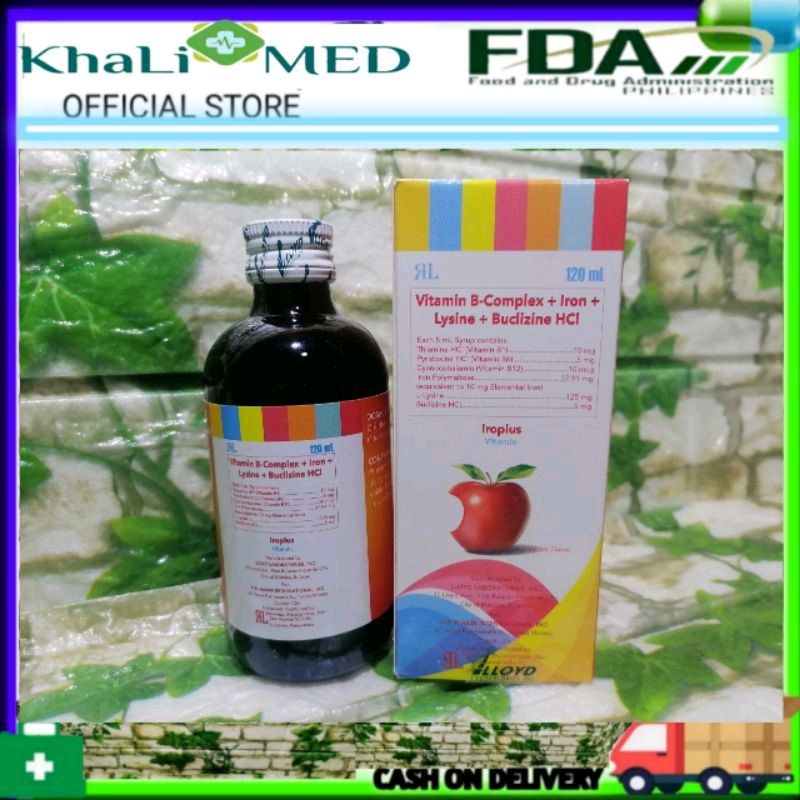 IROPLUS VITAMIN B-COMPLEX LYSINE +BUCLIZINE HCI 120ml / 250ml | Shopee ...