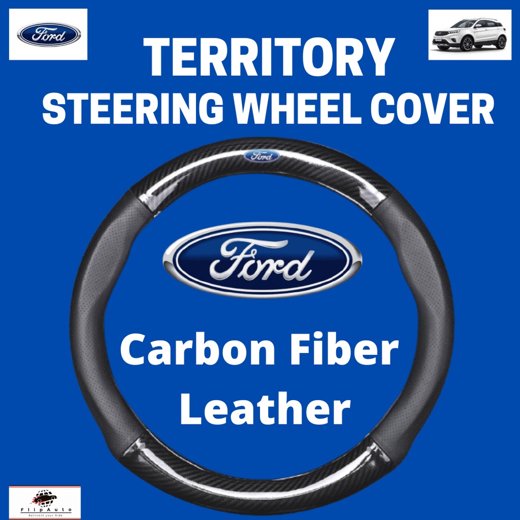 FORD TERRITORY, EVEREST, RANGER Carbon Fiber SUEDE Steering Wheel Cover