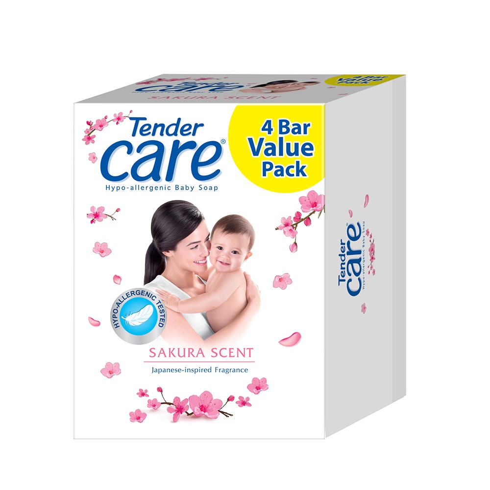 Tender Care Sakura Scent HypoAllergenic Baby Soap 60g 4Bar Value Pack