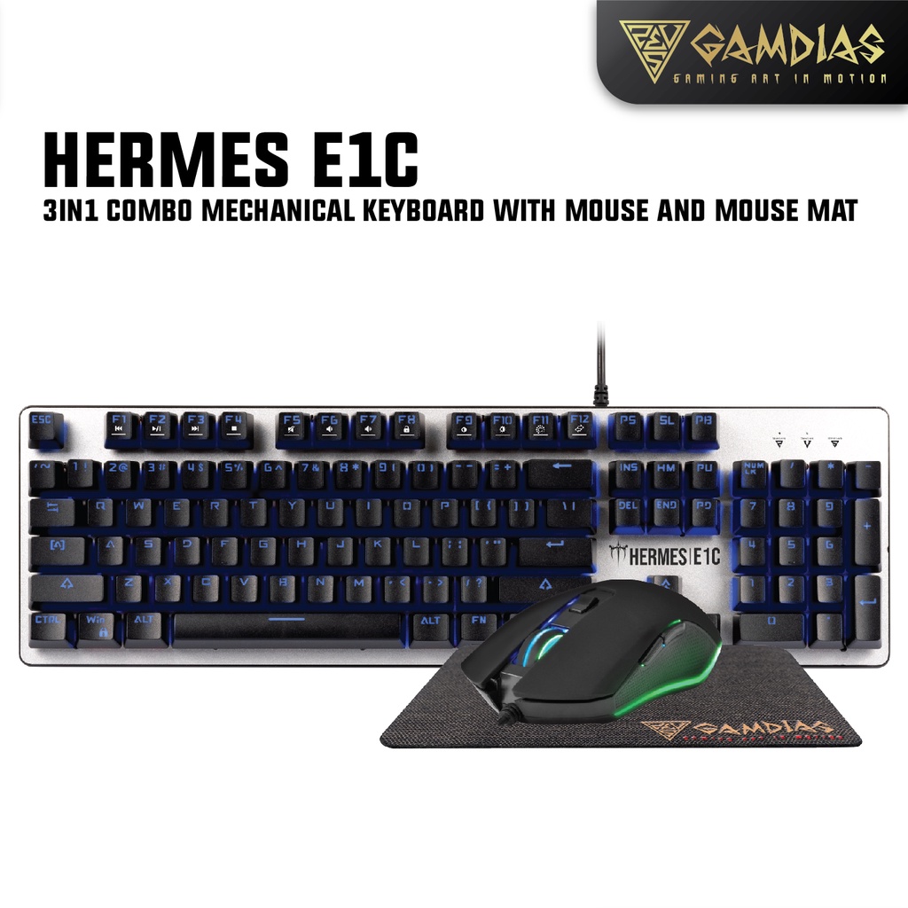 Gamdias Hermes E1c 3in1 Combo Mechanical Keyboard With Mouse And Mat