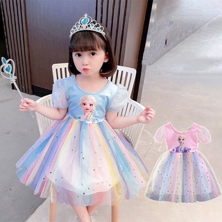 Beautiful Elsa Frozen Disney Girl Dress 2-8 Years Tutu Princess Dresses