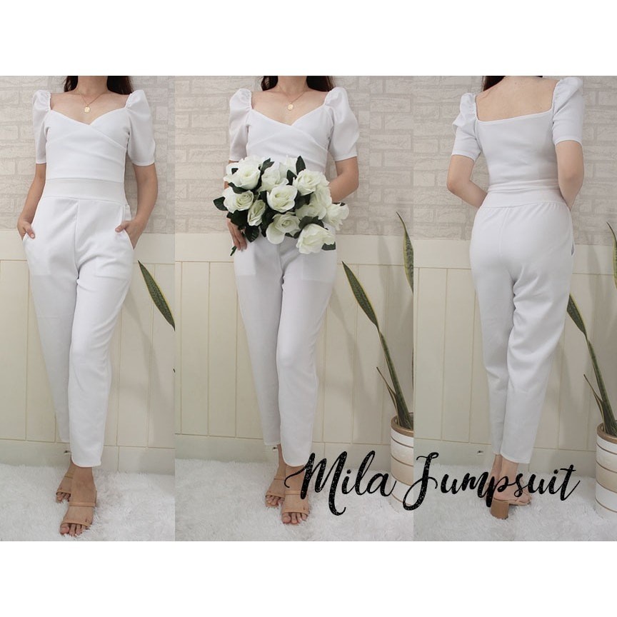 Jumpsuit formal white best sale