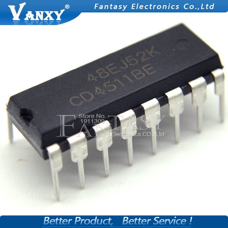 10PCS CD4511BE DIP16 CD4511 DIP 4511BE DIP-16 HEF4511BP LogicIC ...
