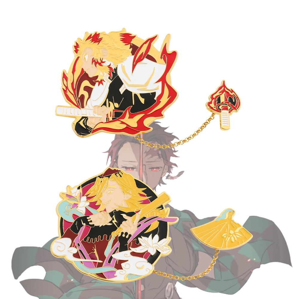 Japanese Anime Manga Demon Slayer Hard Enamel Pins Badge Brooch ...