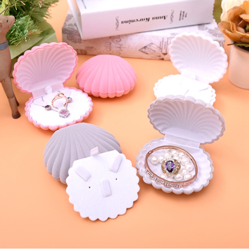 Trendy Shell Shaped Jewelry Display Storage Box Gift Necklace Case ...