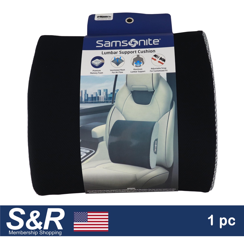 Samsonite memory hot sale foam lumbar cushion