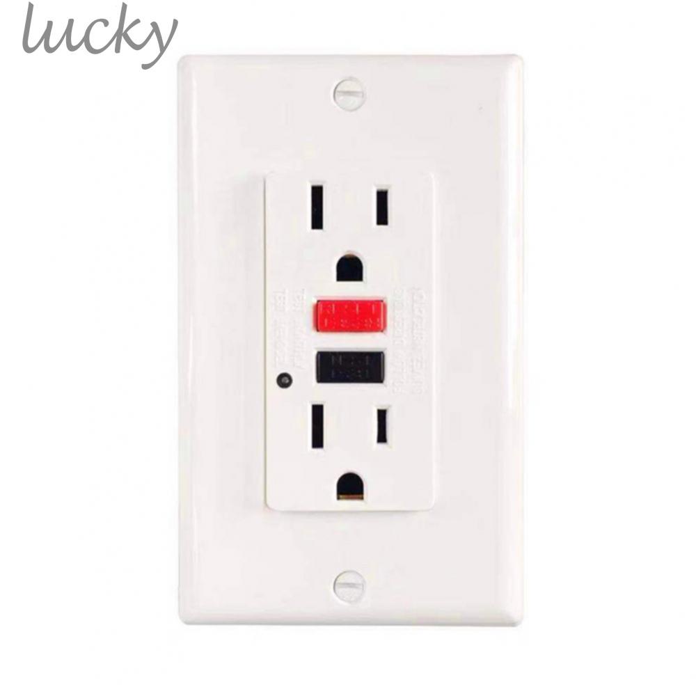 LUCKYSocket 15A Common Grounding ETL/cETL Reset Buttons With LED IndicatorsReady Stock