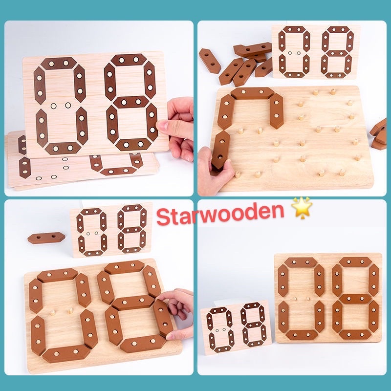 Wooden Numbers Board Addition Subtraction Teaching Kids Early ...
