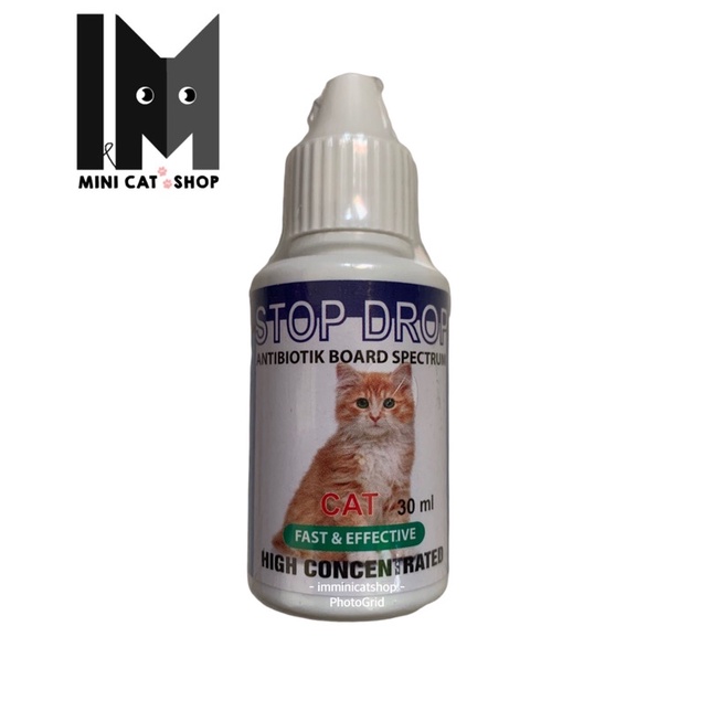 Antibiotic STOP DROP For Cats 30ml Fever, Dire, Flu