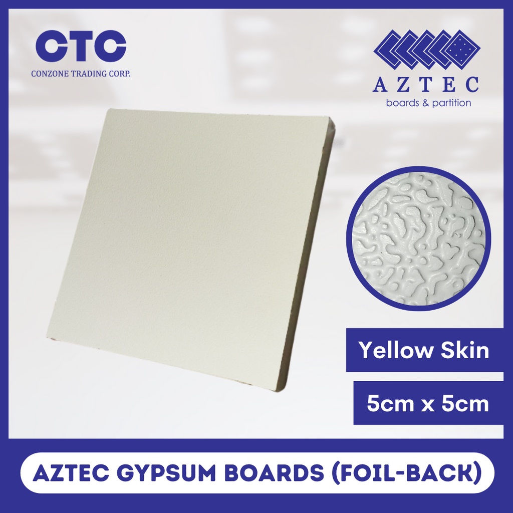 Aztec Gypsum Board 5cm x 5cm (Yellow Skin) Ceiling Board (SAMPLE