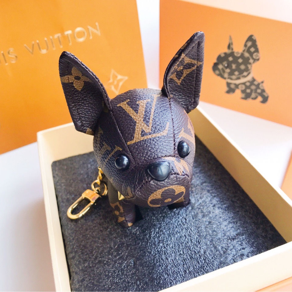 Louis Vuitton Brown Damier French Bulldog Bag Charm 