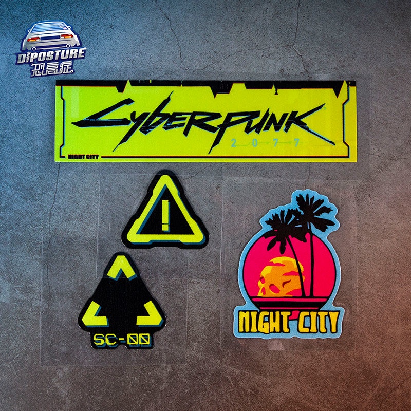 Car stickers cyberpunk wind cover scratches decorative trolley case ...