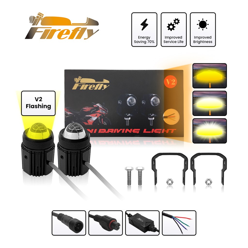 Firefly Mini Driving Light V2+ with Flashing Light Firefly Brand 20W ...