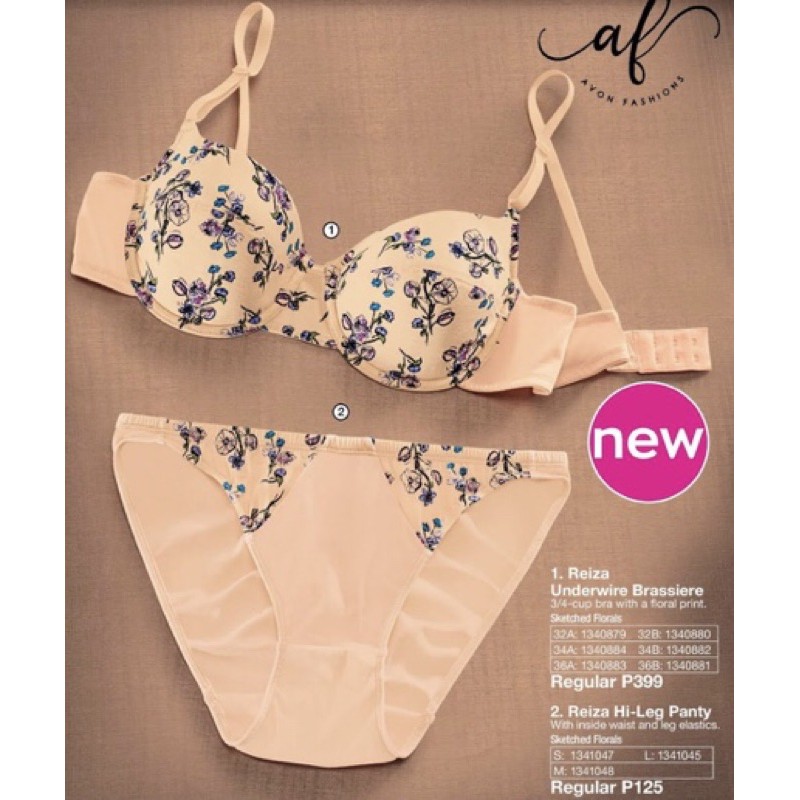 Avon Reiza Underwire Bra with Panty Medium size