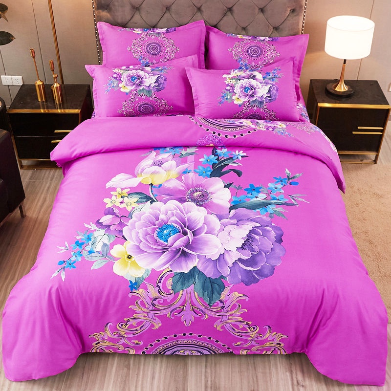 Brushed thick fourpiece quilt cover 1.8m bed double quilt cover sheet