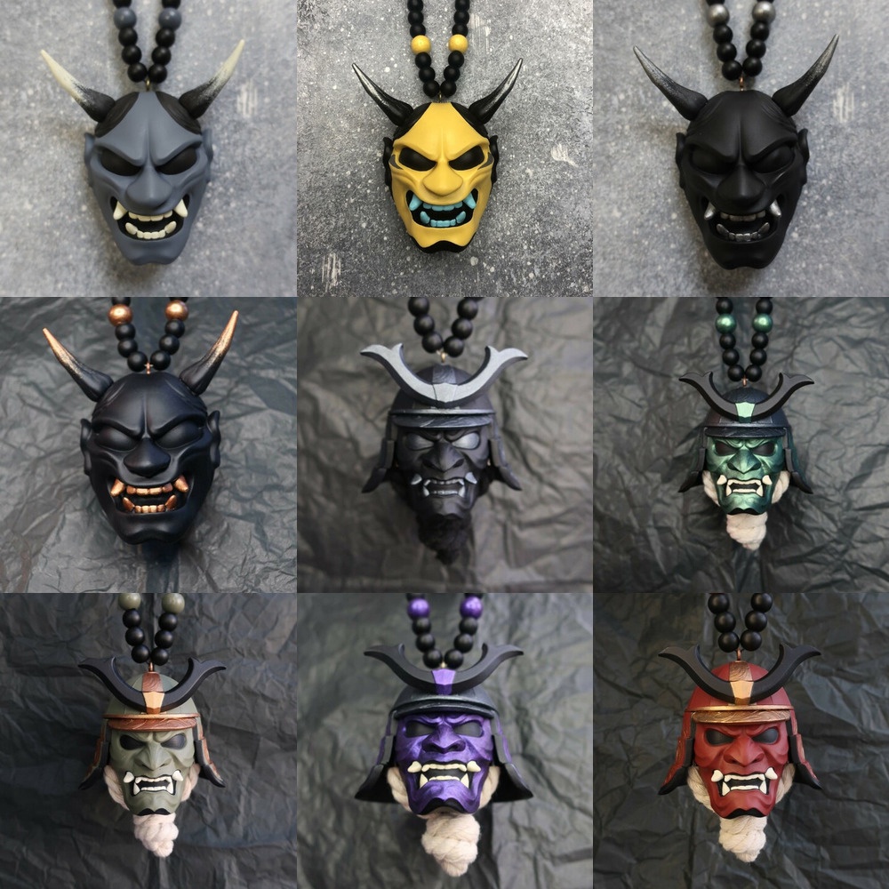 Japanese Oni Samurai Kabuto Helmet Car Pendant Face Masks Hanging ...