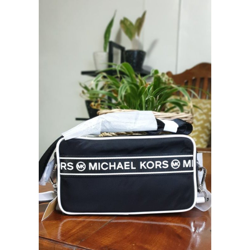 Michael Kors Black/White Nylon Small Kenly Camera Crossbody Bag Michael  Kors | The Luxury Closet