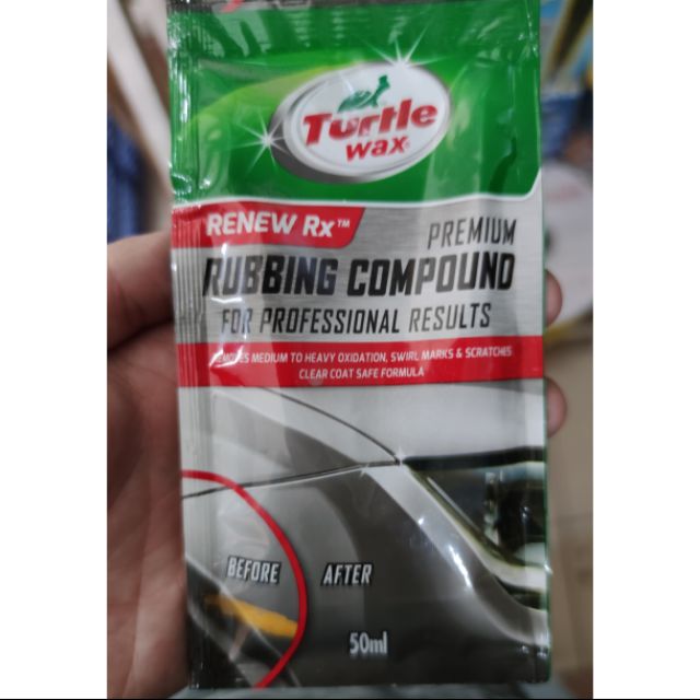 Turtle Wax 50mlSACHET Rubbing Compound Removes Oxidation , Swirl Marks