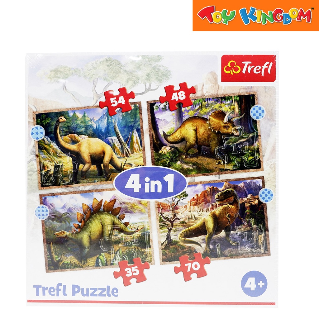 Trefl Interesting Dinosaurs 4-in-1 Puzzle | Shopee Philippines