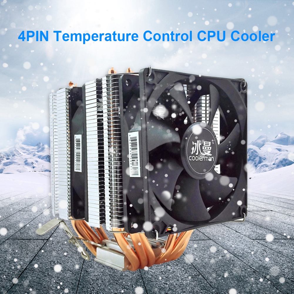 Snowman V Dc Mx Heat Pipe Cooling Office Cpu Cooler Fan Pin Pwm