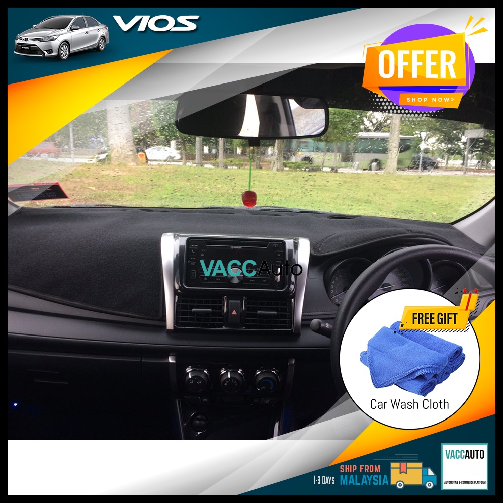 Toyota Vios (3rd Gen) Dashboard Carpet Non slip Dash Mat Sun Shade