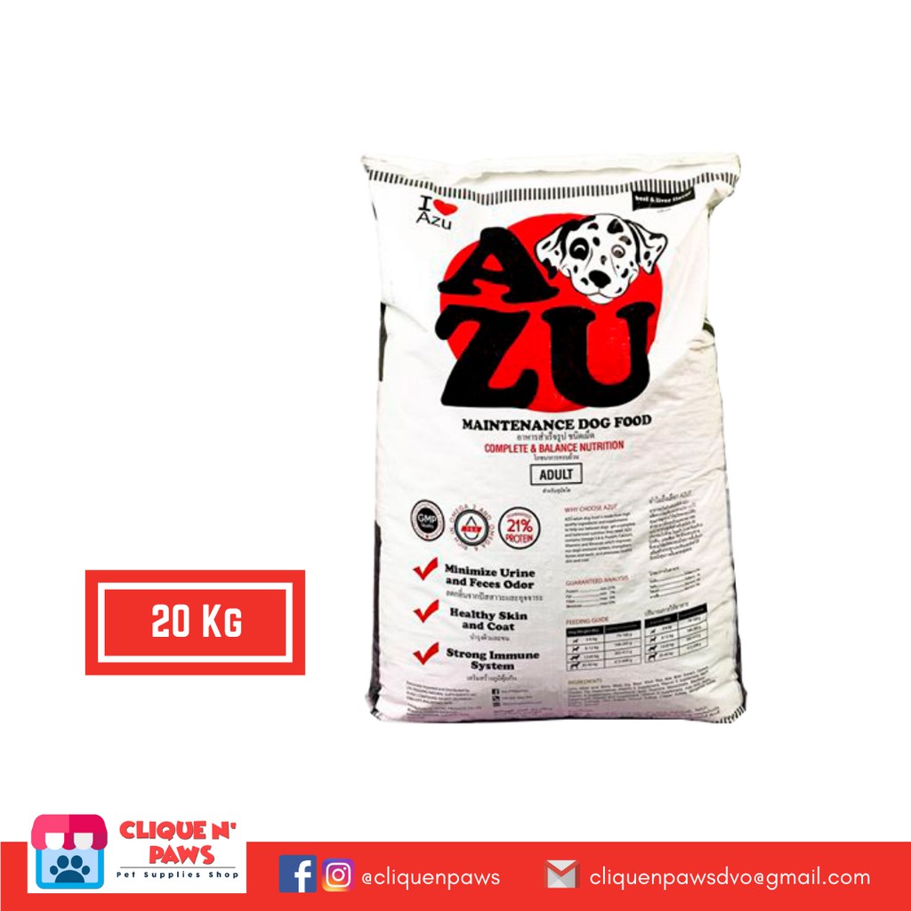 Azu Maintenance Dog Food 20kg Shopee Philippines