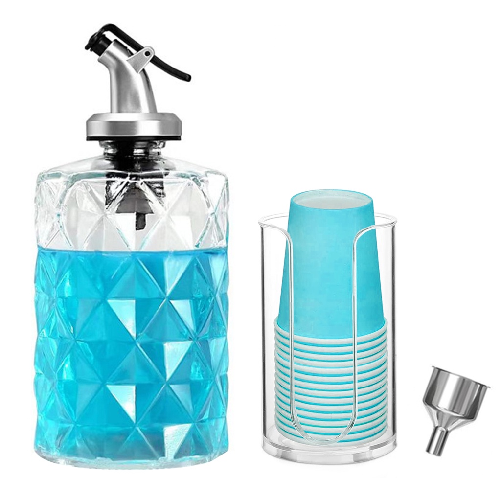 [EPAY] Mouthwash Pump Dispenser Paper Cup Holder Bathroom Effortless To