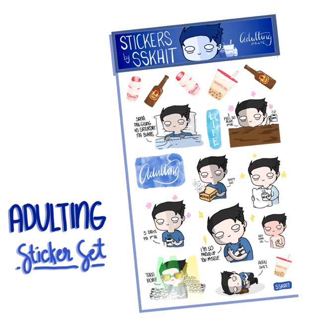 Sskait Adulting Journal Sticker Sheet Set Shopee Philippines 2362