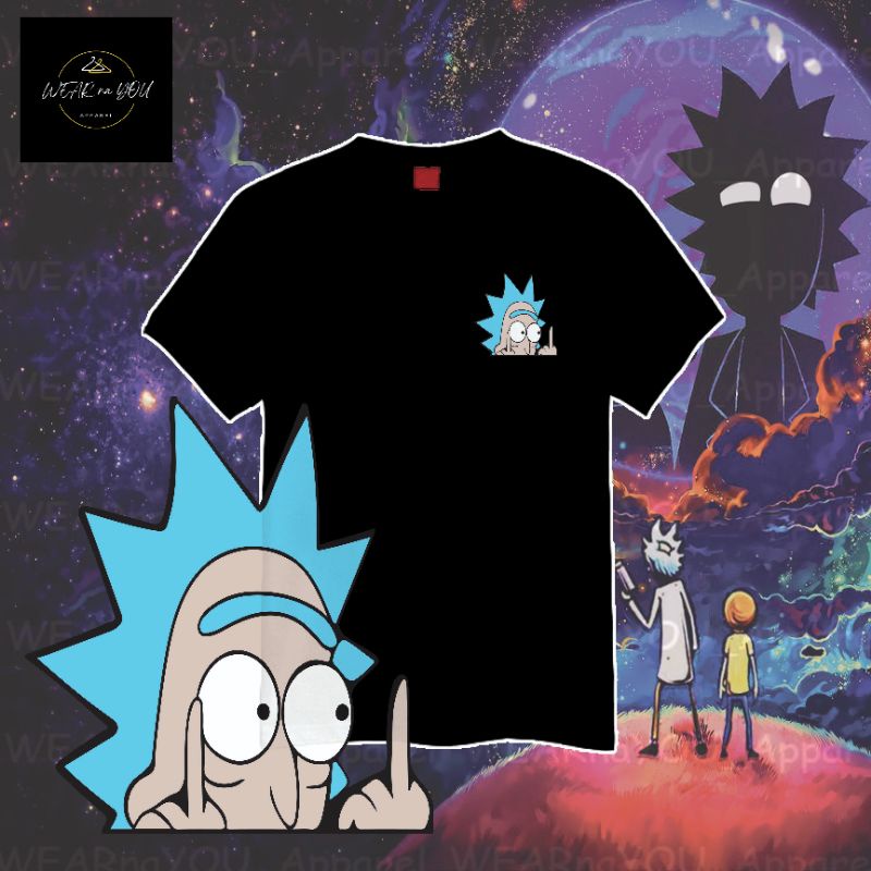 rick and morty middle finger shirt