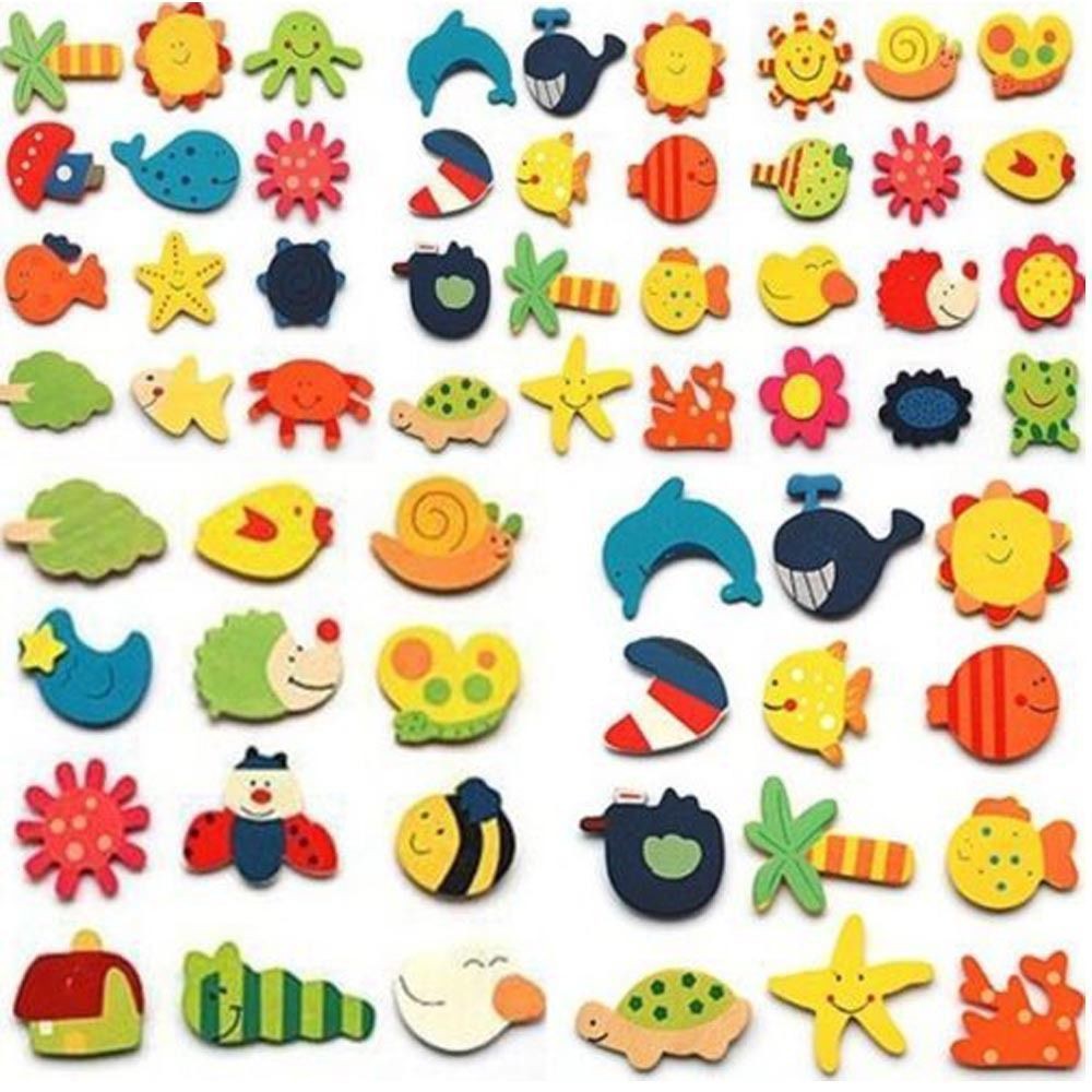 24pcs Novelty Animals Wooden Fridge Magnet Sticker Cute Funny ...
